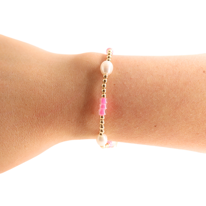 Hot Pink Pearl Poppi Bracelet