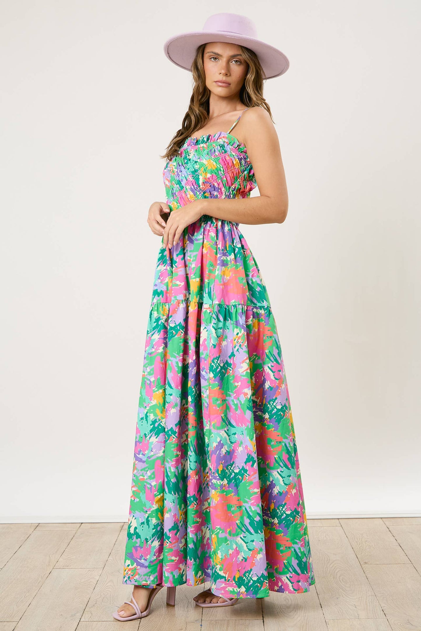 Lily Poplin Floral Print Smocked Maxi Dress - Preorders