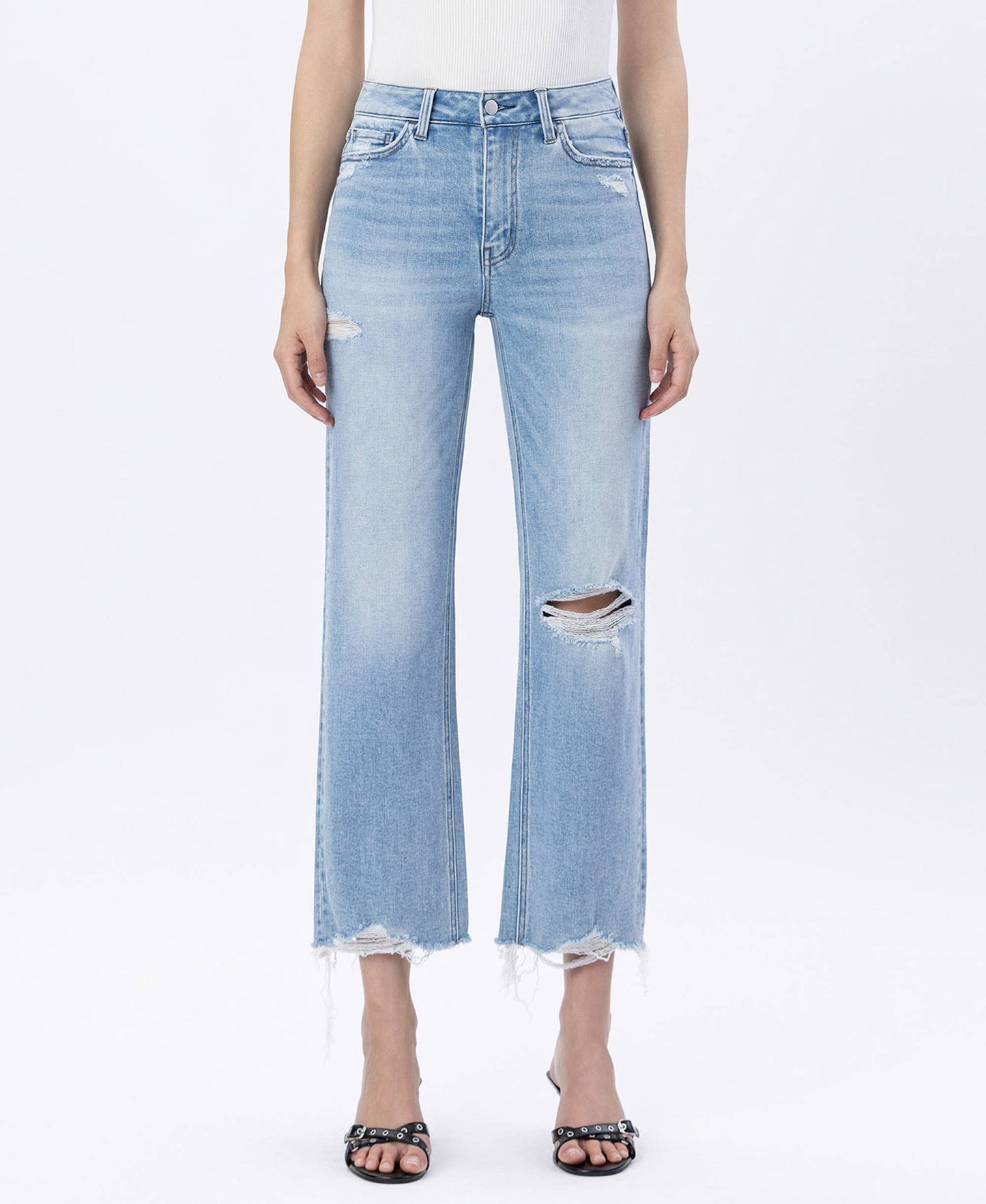 Jaylene Crop Slim Wide Jeans