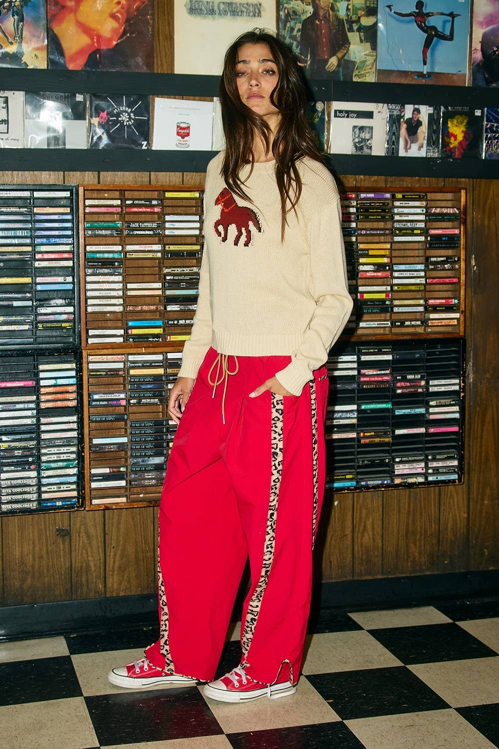 Cheetah Side-Striped Windbreaker Pants