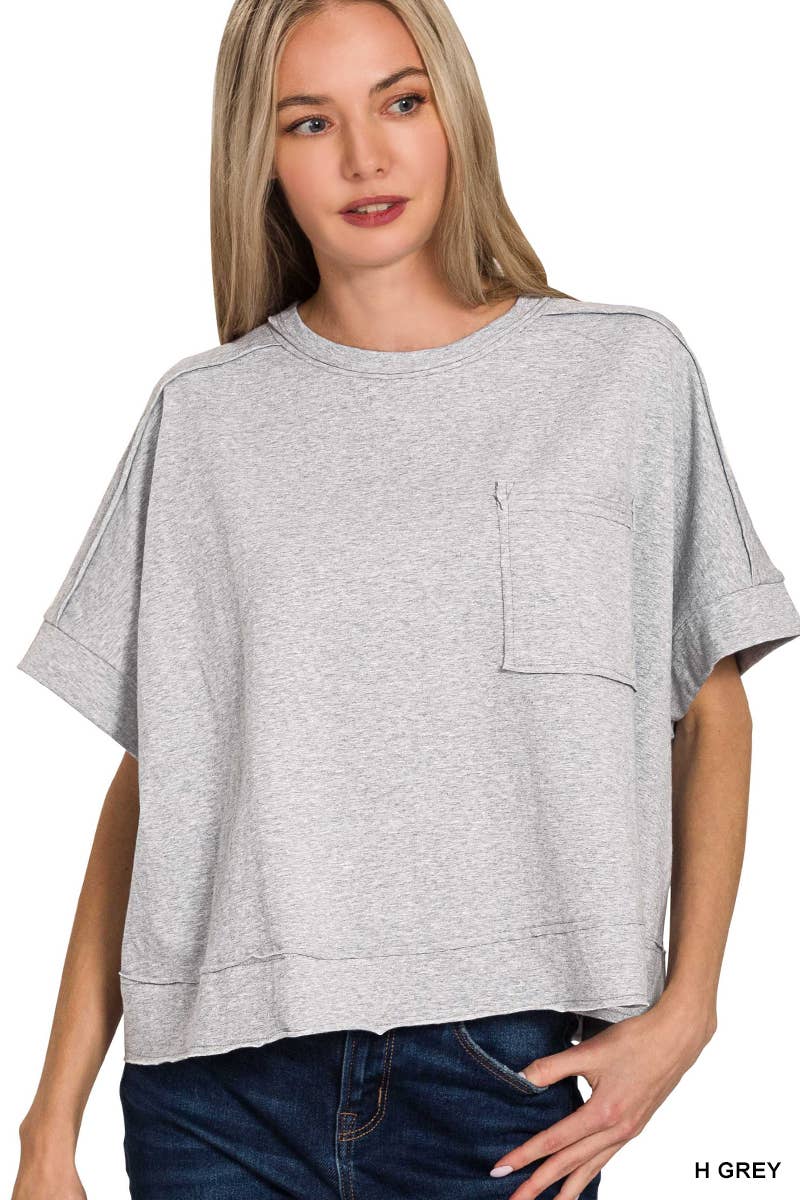 Sammy  Exposed Seam Raw Hem Oversized Tee