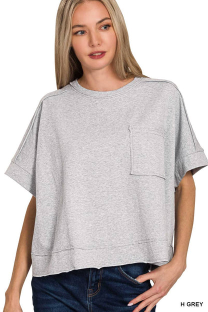 Sammy  Exposed Seam Raw Hem Oversized Tee