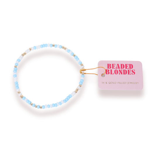 Pastel Blue & White Sprinkle Bracelet