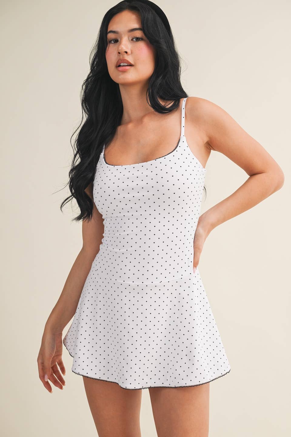 Polka Dot Print Lace Trim Ruffle Mini Dress 🥚