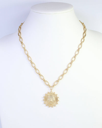 Carmen Coin Necklace Tiger Worn Gold