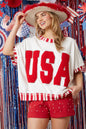 'USA' Lettering Short Sleeve Top