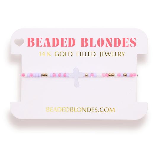 Lilac Cross Bracelet on Color
