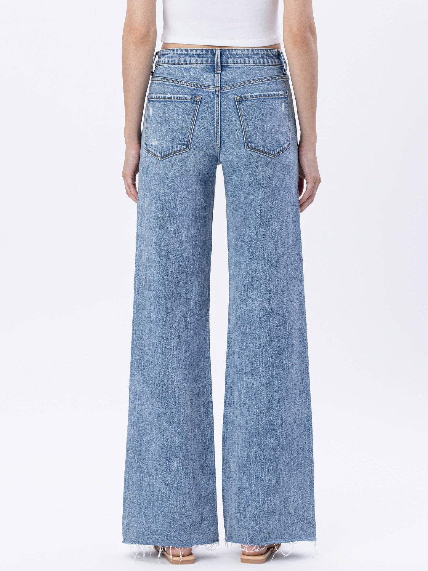 RUBY RAW HEM WIDE JEANS