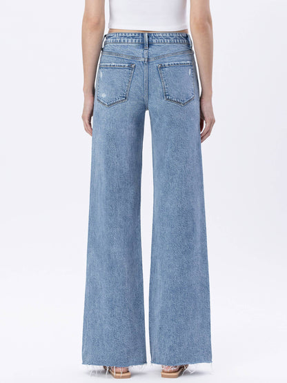 RUBY RAW HEM WIDE JEANS