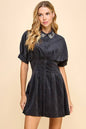 Karina Corduroy Embroidered Detail Dress