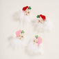 Santa Claus Face with Fur Beard Post Earrings