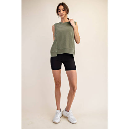 MINERAL WASHED SLEEVELESS PULLOVER