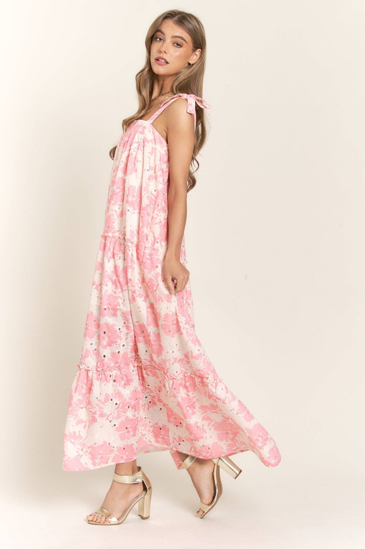 Rachael Floral Bandeau Maxi Dress With Tie Straps