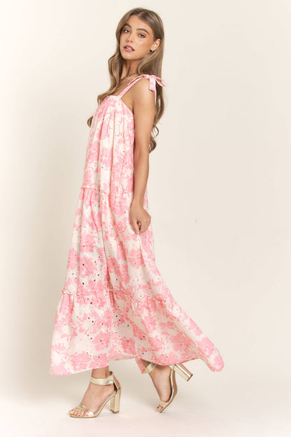 Rachael Floral Bandeau Maxi Dress With Tie Straps