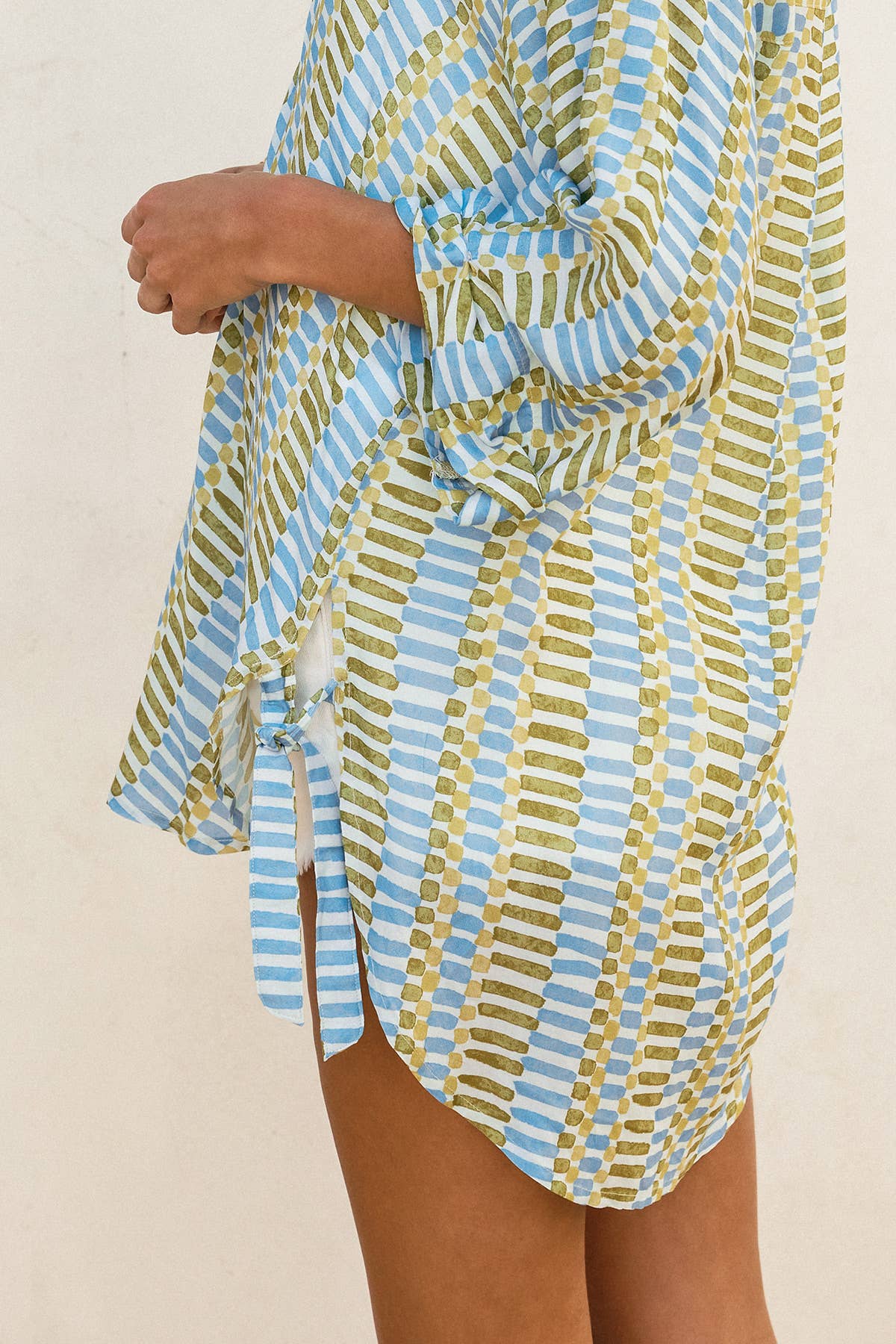 Morning Pages Tie Detail Tunic Shirt