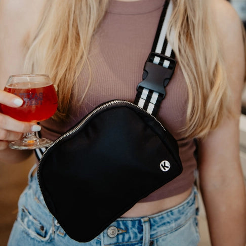 Belt Bag With Striped Strap