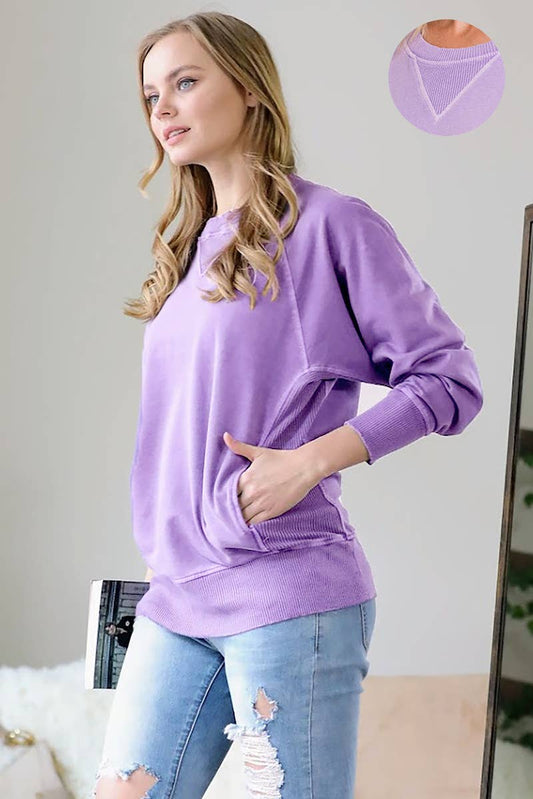 French Terry Pullover With Side Pockets
