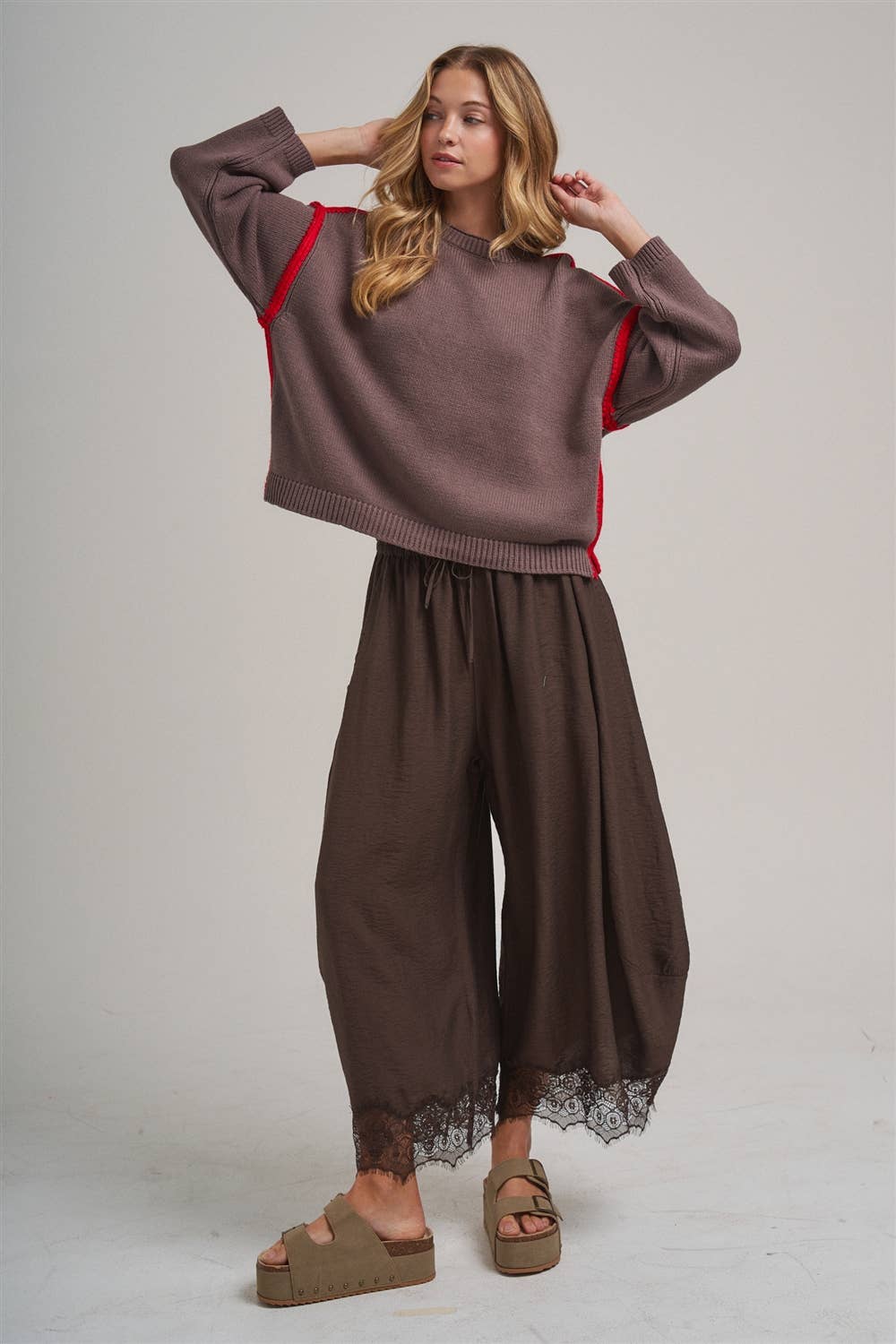 CECE FLOWY WIDE BALLOON LEG PANTS