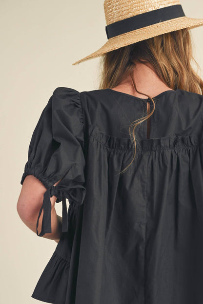 SWEET LEMONADE TIERED SHIRRING PUFF SLEEVE