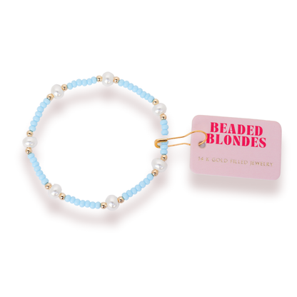 Pastel Blue Pearl Bracelet