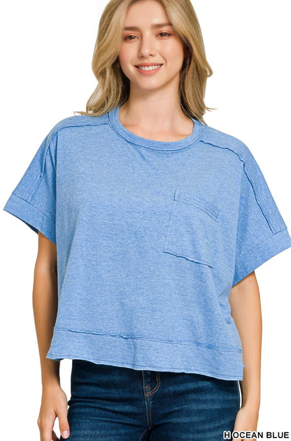 Sammy  Exposed Seam Raw Hem Oversized Tee