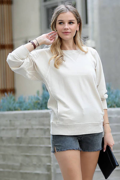 French Terry Pullover With Side Pockets