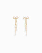Long Bow Pearl Deco Drop Earrings