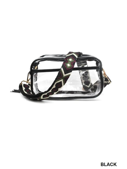 Clear Courtney Stadium Bag in Black