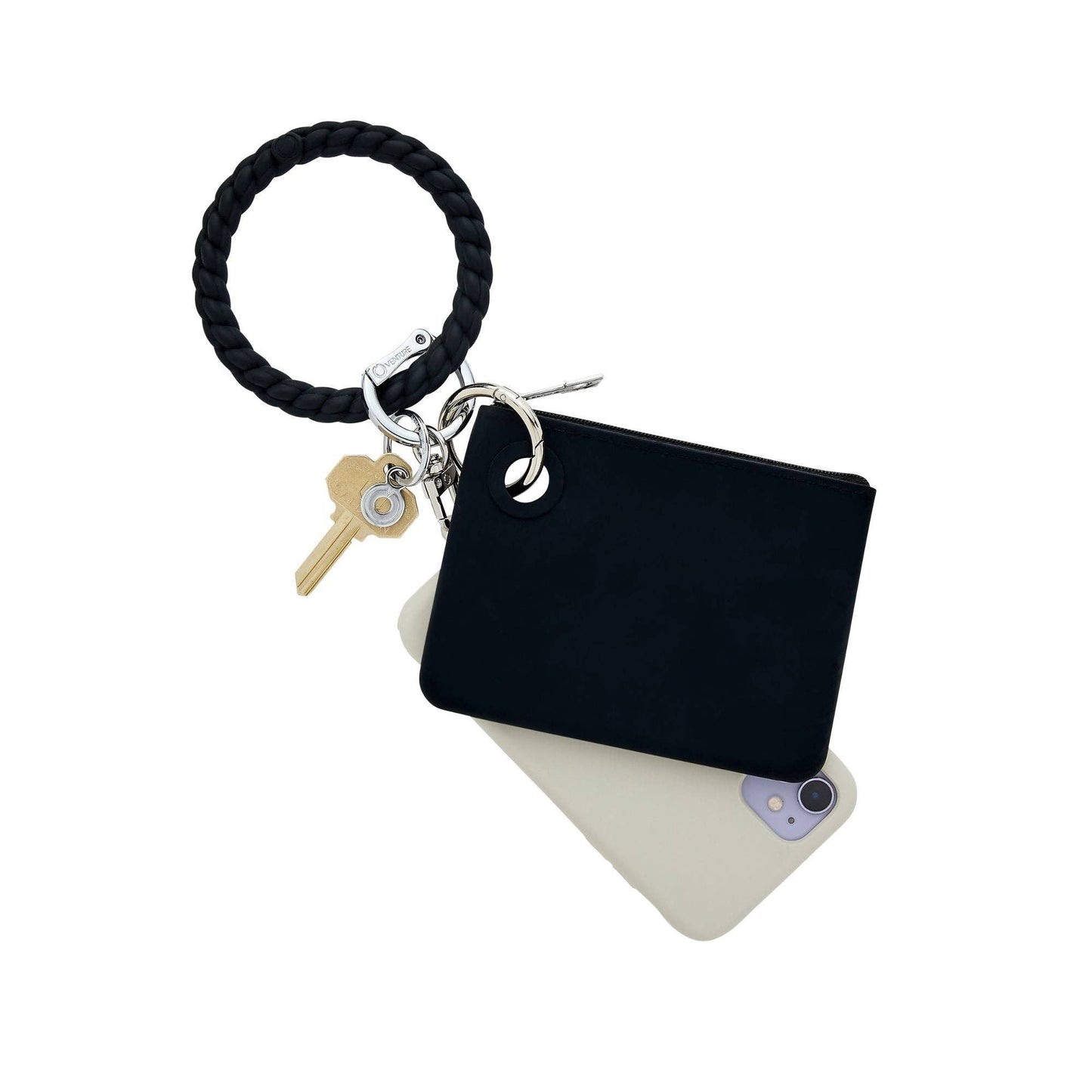 Silicone Big O® Key Ring - Back in Black Braided