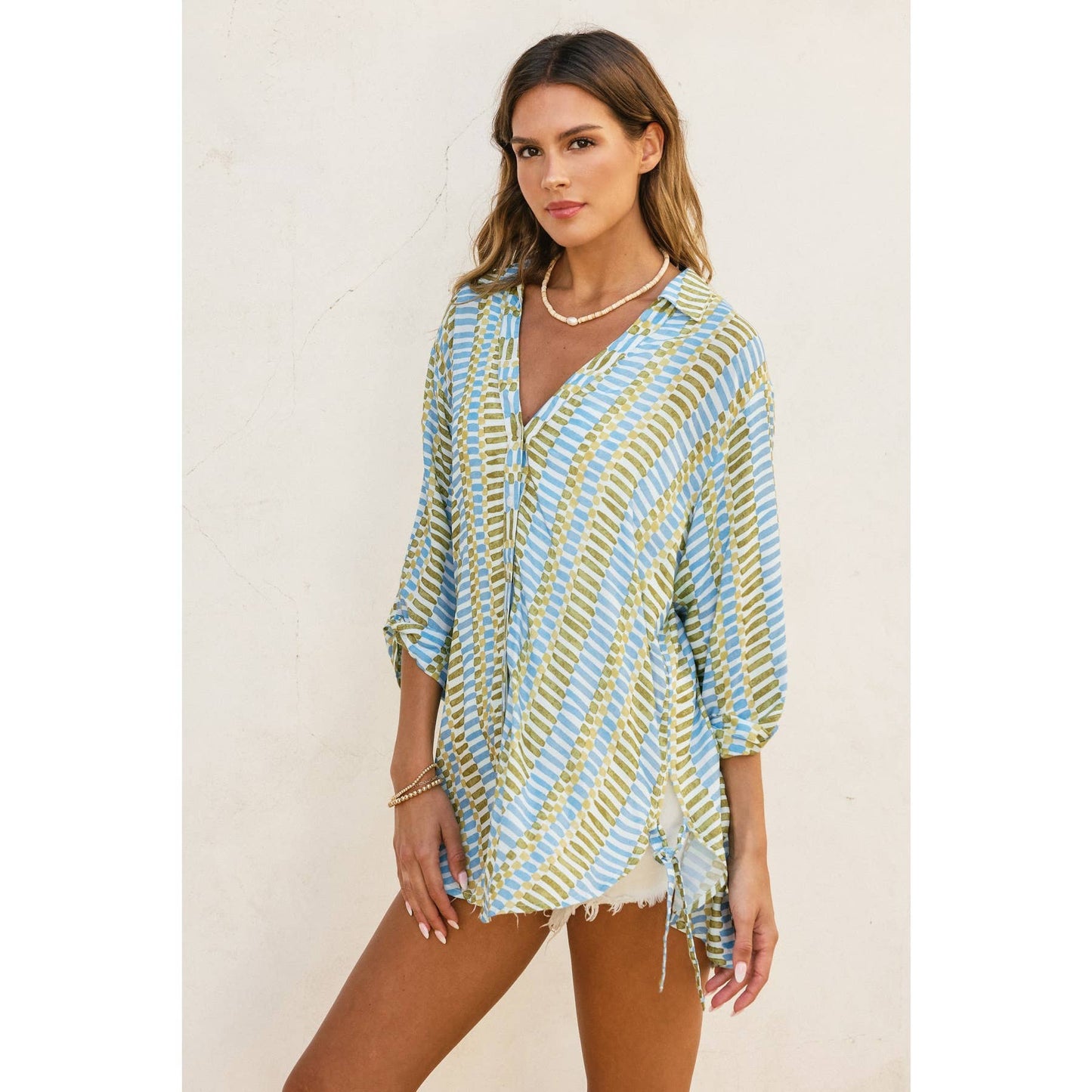 Morning Pages Tie Detail Tunic Shirt