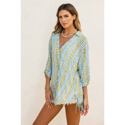 Morning Pages Tie Detail Tunic Shirt
