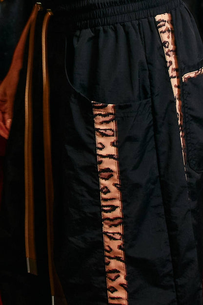 Cheetah Side-Striped Windbreaker Pants