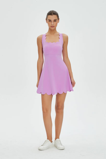 Sylvie Lycra® Scallop Crossover Back Active Dress