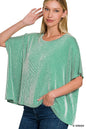 Dawn Ribbed Striped Oversized Short Sleeve Top