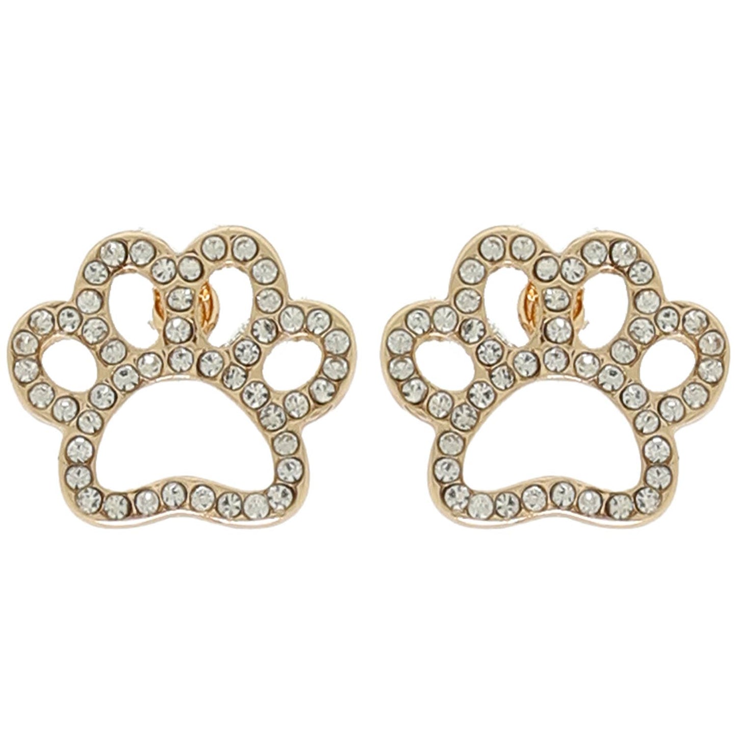 Game Day Paw Rhinestone Pave Post Earrings