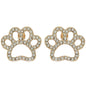 Game Day Paw Rhinestone Pave Post Earrings