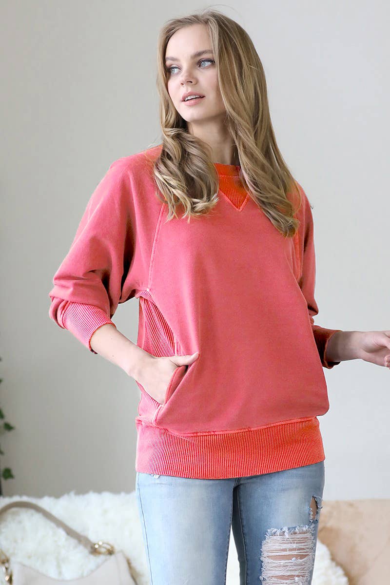 French Terry Pullover With Side Pockets
