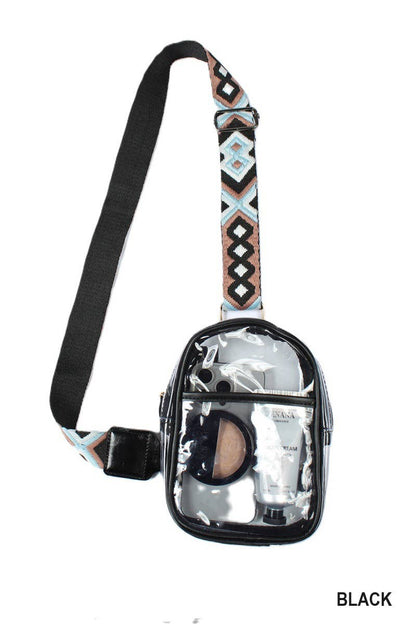 Clear Sling Bag With Guitar Strap