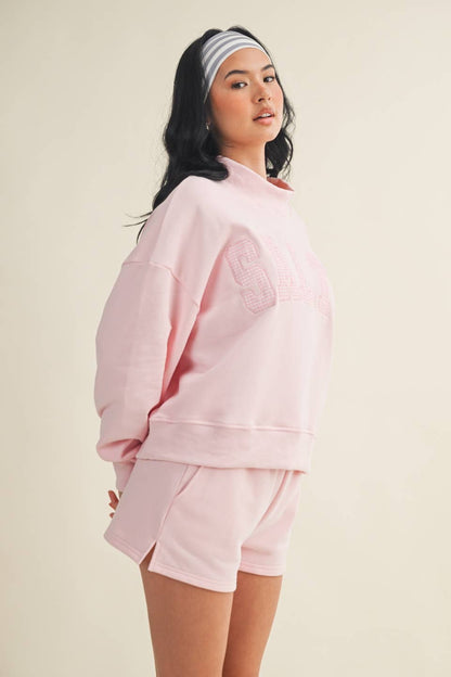 Salty Oversized Mock Neck Sweatshirt