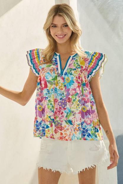 Callie Multicolor Floral Printed Blouse