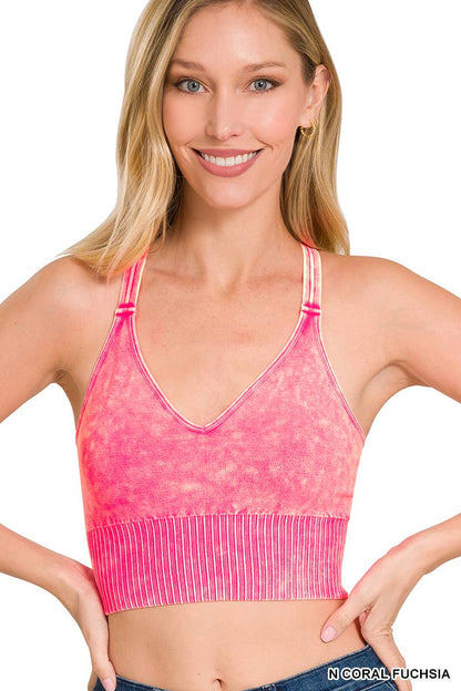 Washed Seamless Bra Cross Back