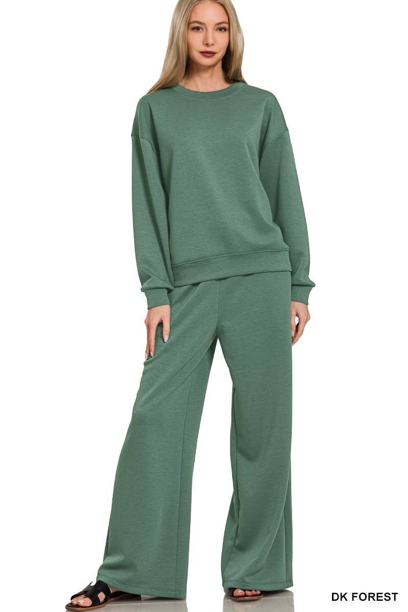Sunday Snuggle Scuba Crewneck Pullover & Pants 2 Piece Set
