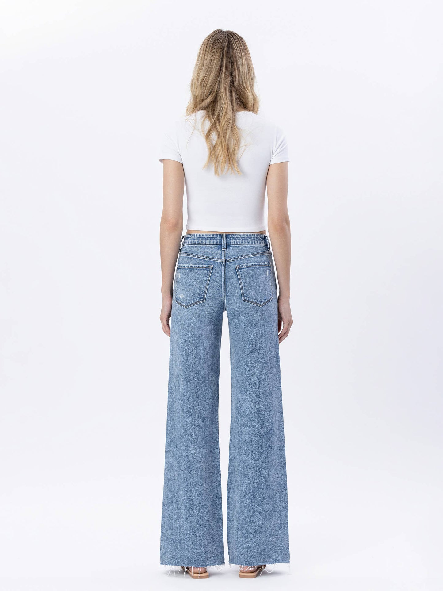 RUBY RAW HEM WIDE JEANS