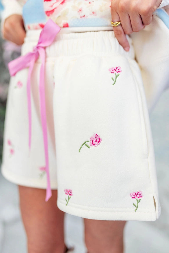Floral Fleece Shorts