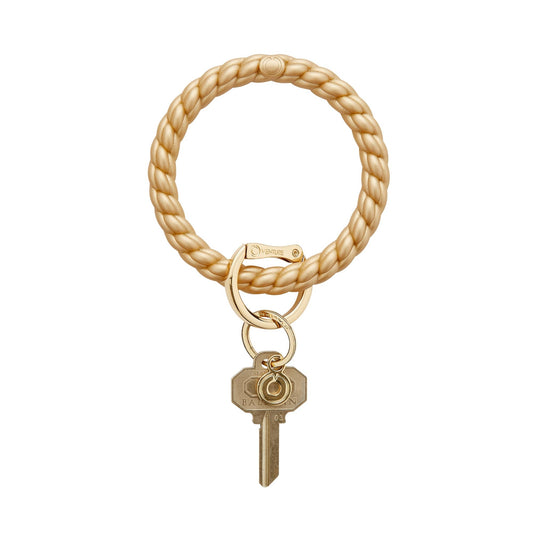 Silicone Big O® Key Ring - Solid Gold Rush Braided