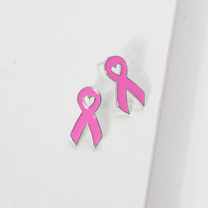 Breast Cancer Awareness Ribbon Earrings