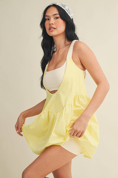 Gingham Print Double Layered Play Dress