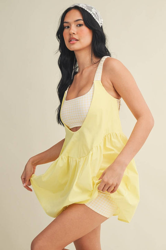 Gingham Print Double Layered Play Dress