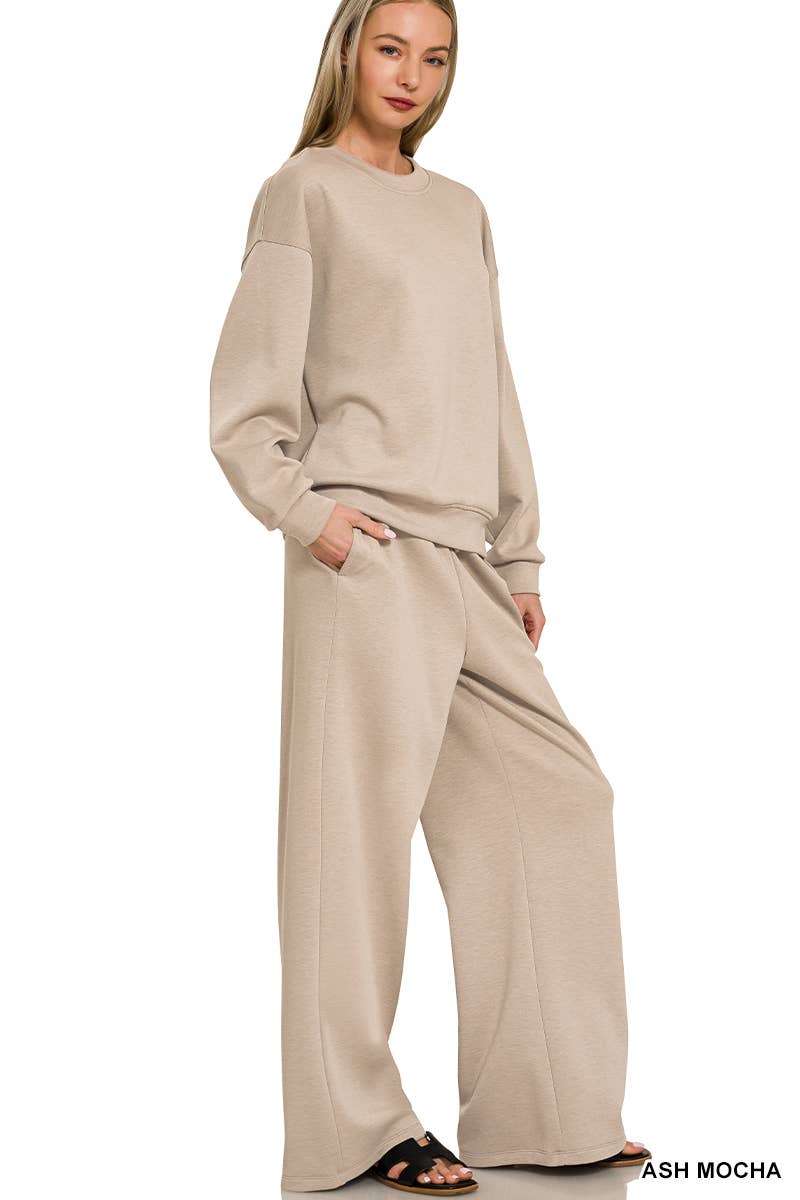 Sunday Snuggle Scuba Crewneck Pullover & Pants 2 Piece Set