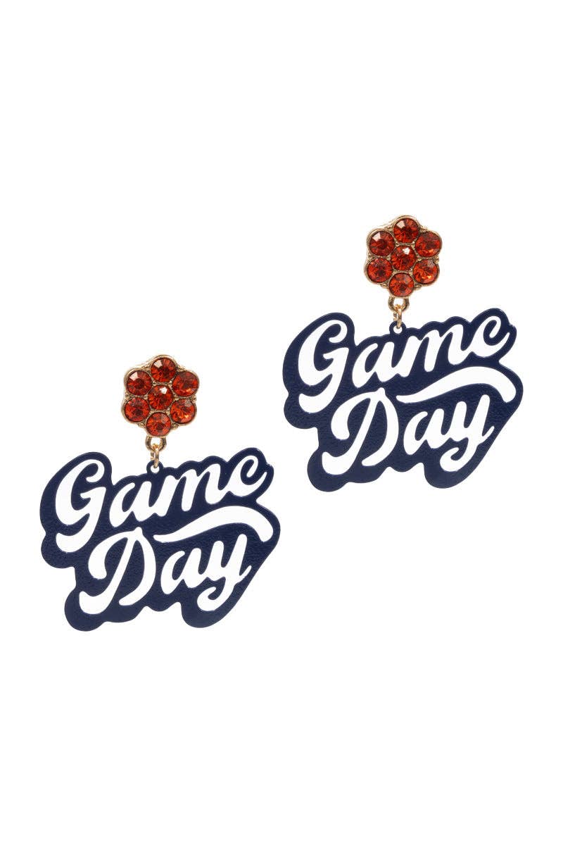 Game Day Shaped Brass Metal Post Earrings